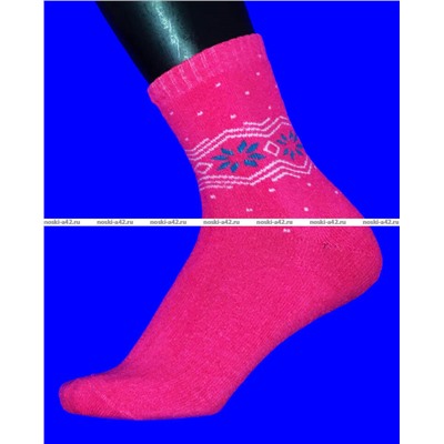 Термоноски женские внутри махра Снежинки