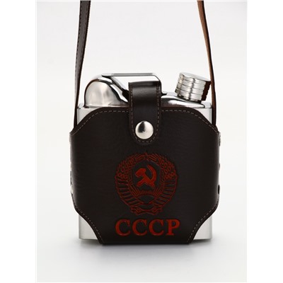 Фляжка «СССР», нержавеющая сталь, чехол, 540 мл