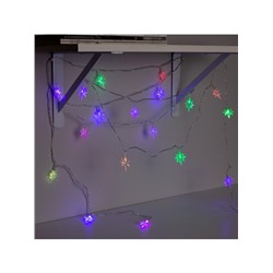 Гирлянда «Нить» 5 м с насадками «Звёзды», IP20, прозрачная нить, 20 LED, свечение мульти (RG/RB), мигание, 220 В