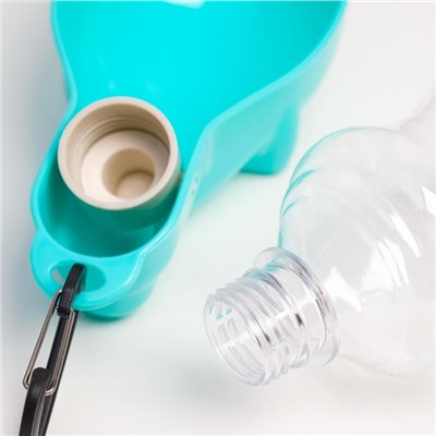 Поилка прогулочная, 300 мл, фигурная, с мягким носиком, пластик, бирюзовая