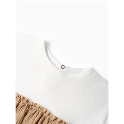 Платье для девочки «Крошка Я. Муслин», рост 80-86 см, бежевое