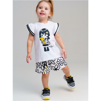 Комплект детский трикотажный для девочек: фуфайка (футболка), шорты
