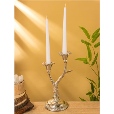 Подсвечник на 2 свечи «Дуэт», 12×15×29 см, алюминий