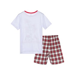 Комплект для девочек: фуфайка трикотажная (футболка), шорты текстильные