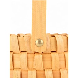 Корзина плетёная для хранения, 17×17×12 см, ручка h=13 см, натуральный цвет, Greengo