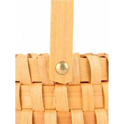 Корзина плетёная для хранения, 17×17×12 см, ручка h=13 см, натуральный цвет, Greengo