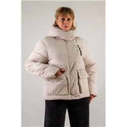 Демисезонная куртка с отделкой Квадраты арт.811 (Светло-бежевый)