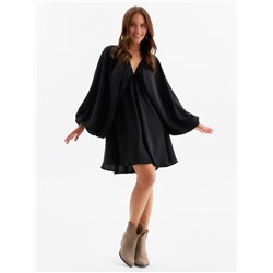 Платье мини женское с глубоким вырезом MINAKU, размер 42, чёрное