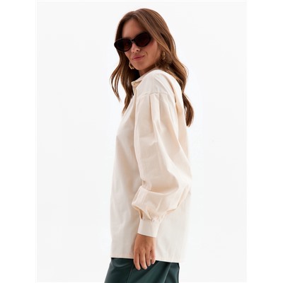 Рубашка женская с объёмными рукавами MINAKU: Casual Collection, размер 50, цвет молочный