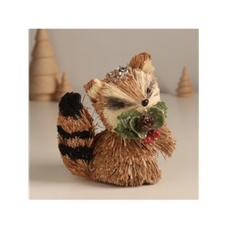 Фигурка новогодняя «Енотик с новогодними веточками», 7×10×11 см