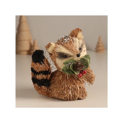 Фигурка новогодняя «Енотик с новогодними веточками», 7×10×11 см
