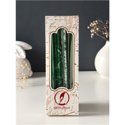 Набор свечей античных, 2.3×24.5 см, 5 ч, 55 г, 4 шт., тёмно-зелёный