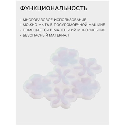 Форма для леденцов «Цветочки», силикон, 14×12×0.7 см, 6 ячеек, белая