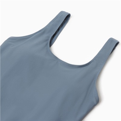 Купальник женский слитный однотонный MINAKU, размер 42, серый