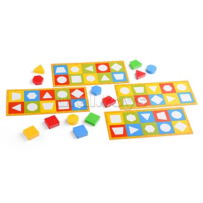 Лото развивающее (цветные фигурки)