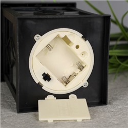 Светильник фонарь настольный Новогодний 21 см черный три свечи / YR01594B /уп 48/от батареек