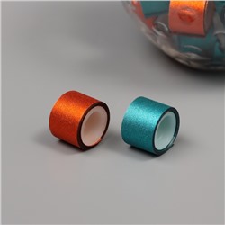 Клейкая лента пластик в банке «Глори. Оранж, морской», набор 40 шт., 1.2 см, дл.0.9 м, 7×7×9 см