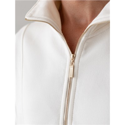 Джемпер с воротом на молнии из премиального футера двухнитки с эластаном