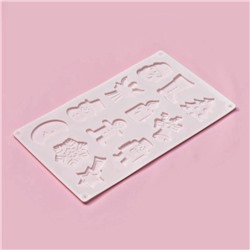 Форма для кондитерских украшений Доляна «Новый год», 29.3×17.3 см, 12 ячеек, силикон