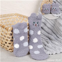 Носки женские флисовые р. 35-40 Лапки новогодний №4 / MNZ-16/4 /уп 12 /700654