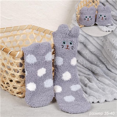 Носки женские флисовые р. 35-40 Лапки новогодний №4 / MNZ-16/4 /уп 12 /700654