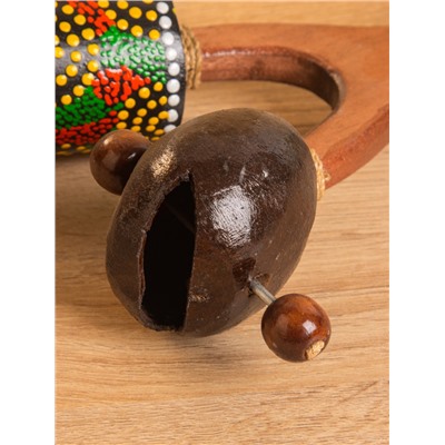 Сувенирный музыкальный инструмент «Маракас двойной», 25×15×6 см, махагон, кокос