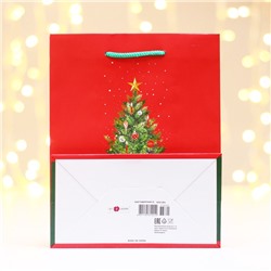 Пакет подарочный новогодний ламинированный «Большая ёлка», 18×22.3×10 см