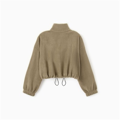 Толстовка флисовая для девочки MINAKU: Fleece Soft, светло-зелёная, рост 170 см