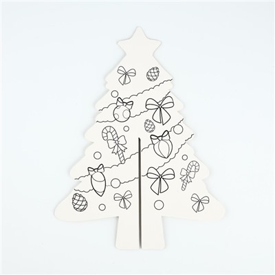 Ёлка раскраска настольная на новый год «Волшебный оленёнок», новогодняя заготовка для творчества