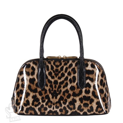 Сумка женская кожаная 6118Q leopard apricot Polina&Eiterou