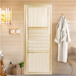 Дверь для бани и сауны «Эконом», 180×70 см, деревянная
