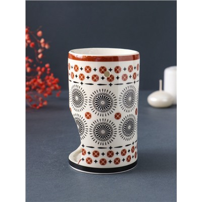 Аромалампа для эфирных масел «Геометрические цветы», керамика, 7.2×7.2×11.6 см