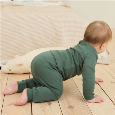 Костюм детский (штанишки, кофточка) «Крошка Я. Еловые веточки», рост 62-68 см, зелёный