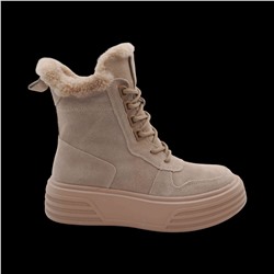 Ботинки на меху ZD24 бежевые