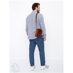 Сумка мужская кожаная 8613S brown Fuzhiniao