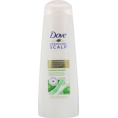 Dove, Dermacare Scalp, шампунь и кондиционер против перхоти «2 в 1», «Бодрящая мята», 355 мл (12 жидк. унций)