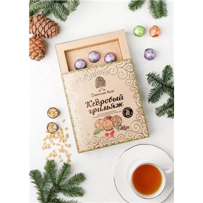 Кедровый грильяж ассорти / яблоко, шишка, черемуха / 120 г / Сибирский кедр