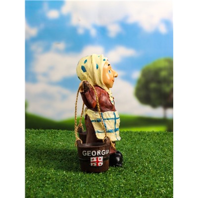 Садовая фигура из полистоуна «Бабушка с ведрами», 20×7×19 см, Greengo