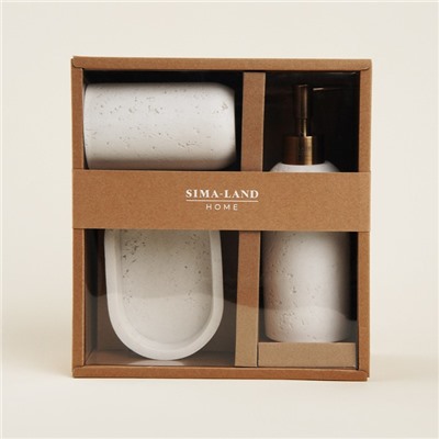 Аксессуары для ванной SL Home, 3 предмета, дозатор для мыла, мыльница, стакан