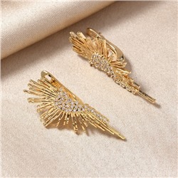 Серьги ювелирная бижутерия Итальянское золото (покрытие желтое 14к) , вставка: фианиты, цвет: прозрачный, арт.217.433