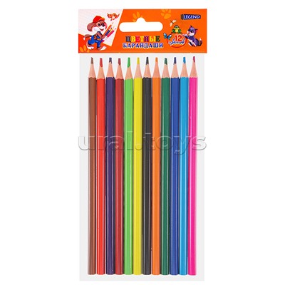 Карандаши цветные пластиковые 12цв. "Мультики"