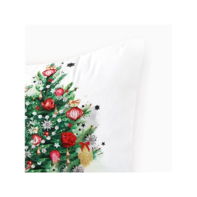 Подушка новогодняя Этель «Новогодняя ель», 40×40 см, 100% п/э, велюр