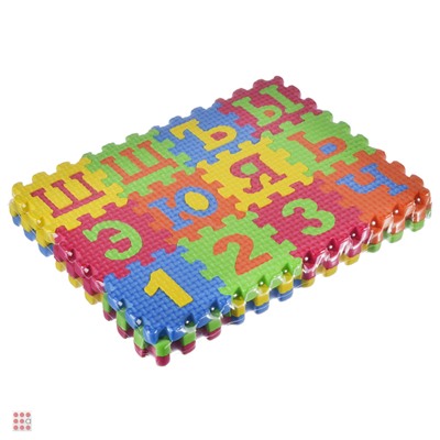 Коврик-пазл "Цифры/Буквы/Фигуры" 36 элементов
