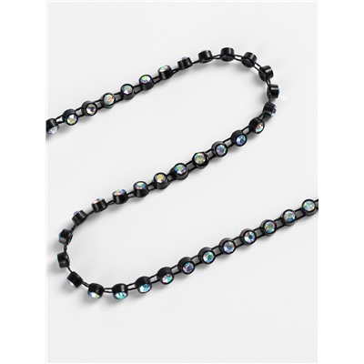 Стразы на нитях, с голографией, 3 мм, 9±1 м, чёрные