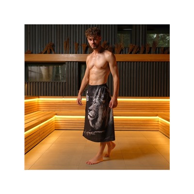 Полотенце килт вафельное мужское для бани «Лев», 75×145 см, хлопок 100 %