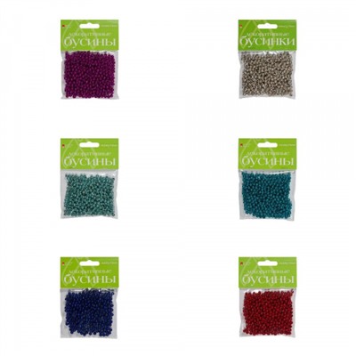 Бусины круглые МЕТАЛЛИЗИРОВАННЫЕ 5 мм 6 цв. 2-371/07 Альт