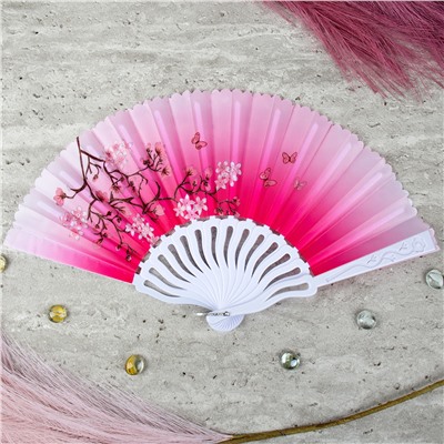 Веер 23 см / 622-8 /уп 12/600/ микс, пластик, полиэстер