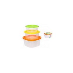 Контейнер для хран.продуктов BioFresh 3шт (0,5, 0,9, 1,55л) квадрат IS10508 Spark Plast