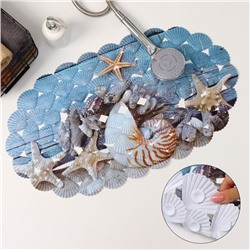 Коврик противоскользящий в ванну на присосках Доляна «На дне моря», 36×67 см