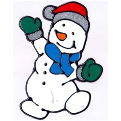 Наклейка на стекло Новогодняя "Снеговик" 15х20 см Р6214-8 Кн6214-8 Гранит